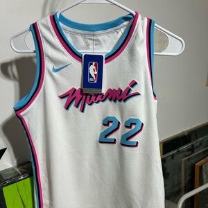 Nike White and Blue Miami Tank Top